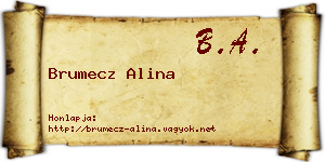 Brumecz Alina névjegykártya